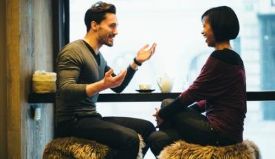 A couple having a great time dating after divorce.